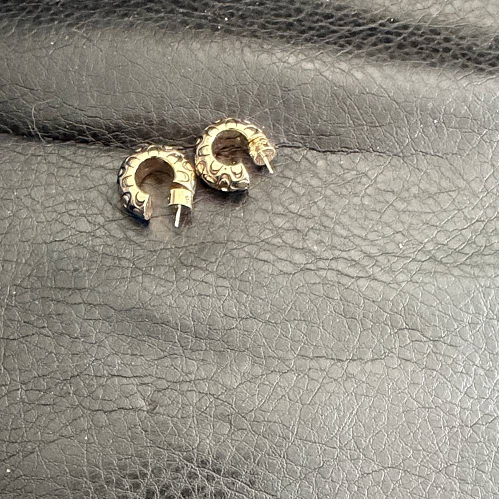 Coach Gold and Black Patterned Earrings